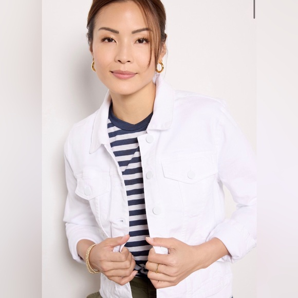 Kut From The Kloth: Julia Denim Jacket. Optic White. Size: Small. - Picture 1 of 8
